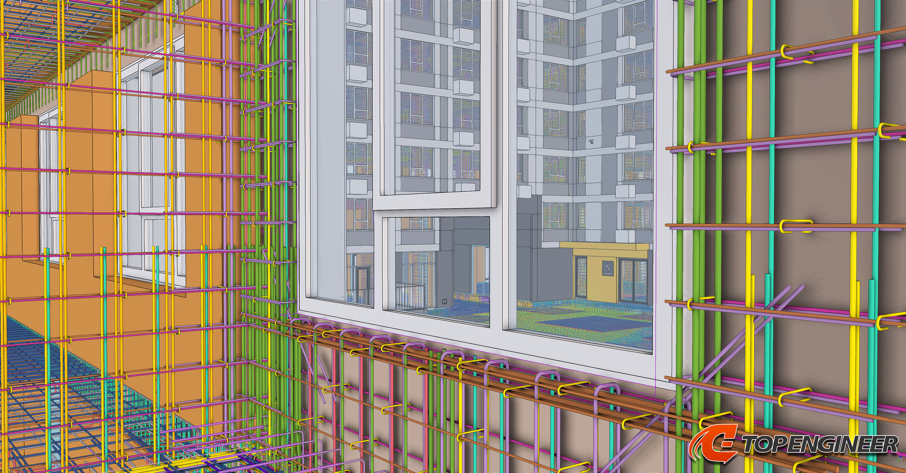 Bim building information model for residential complex in Tekla Structures