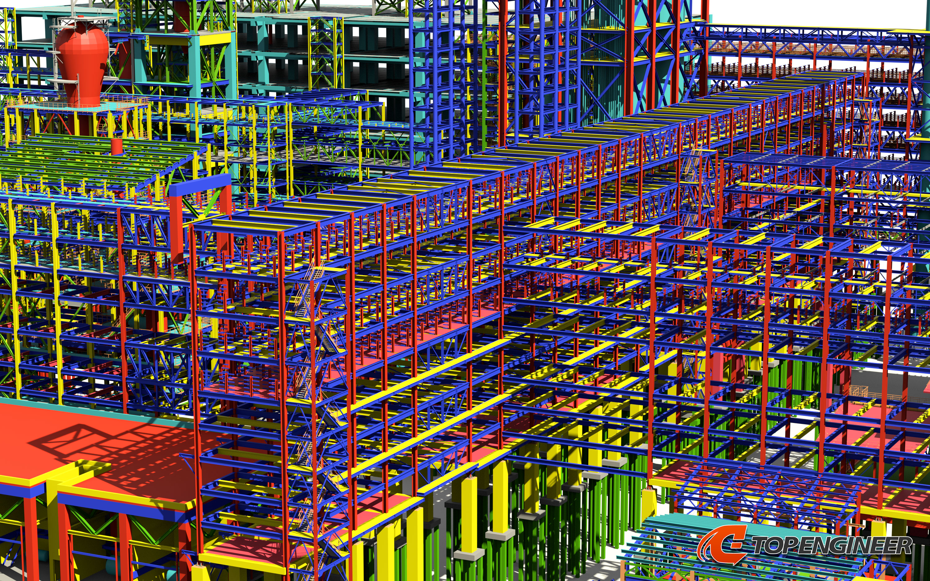 Bim (building information model) for gas processing factory in tekla structures