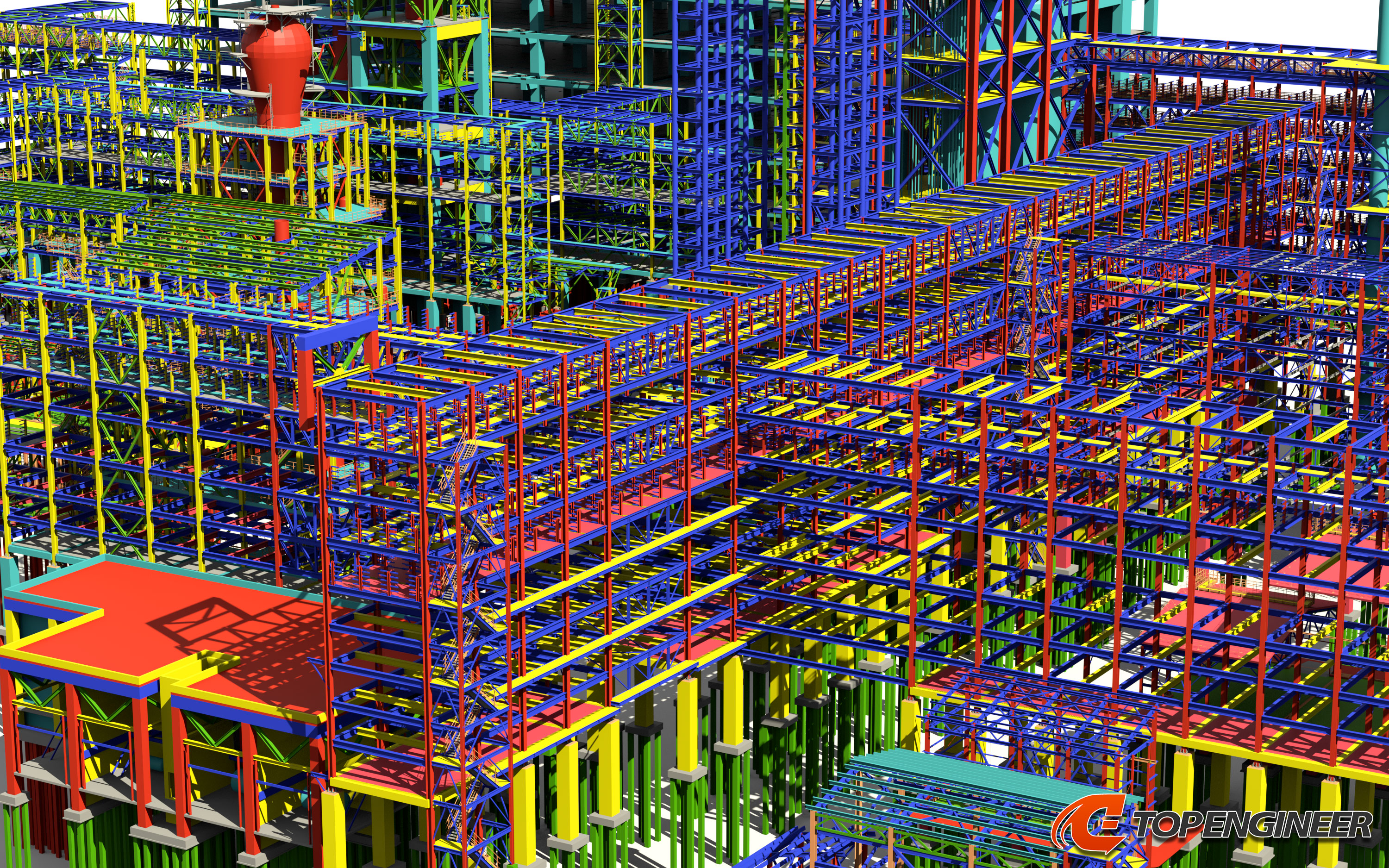 Bim (building information model) for gas processing factory in tekla structures