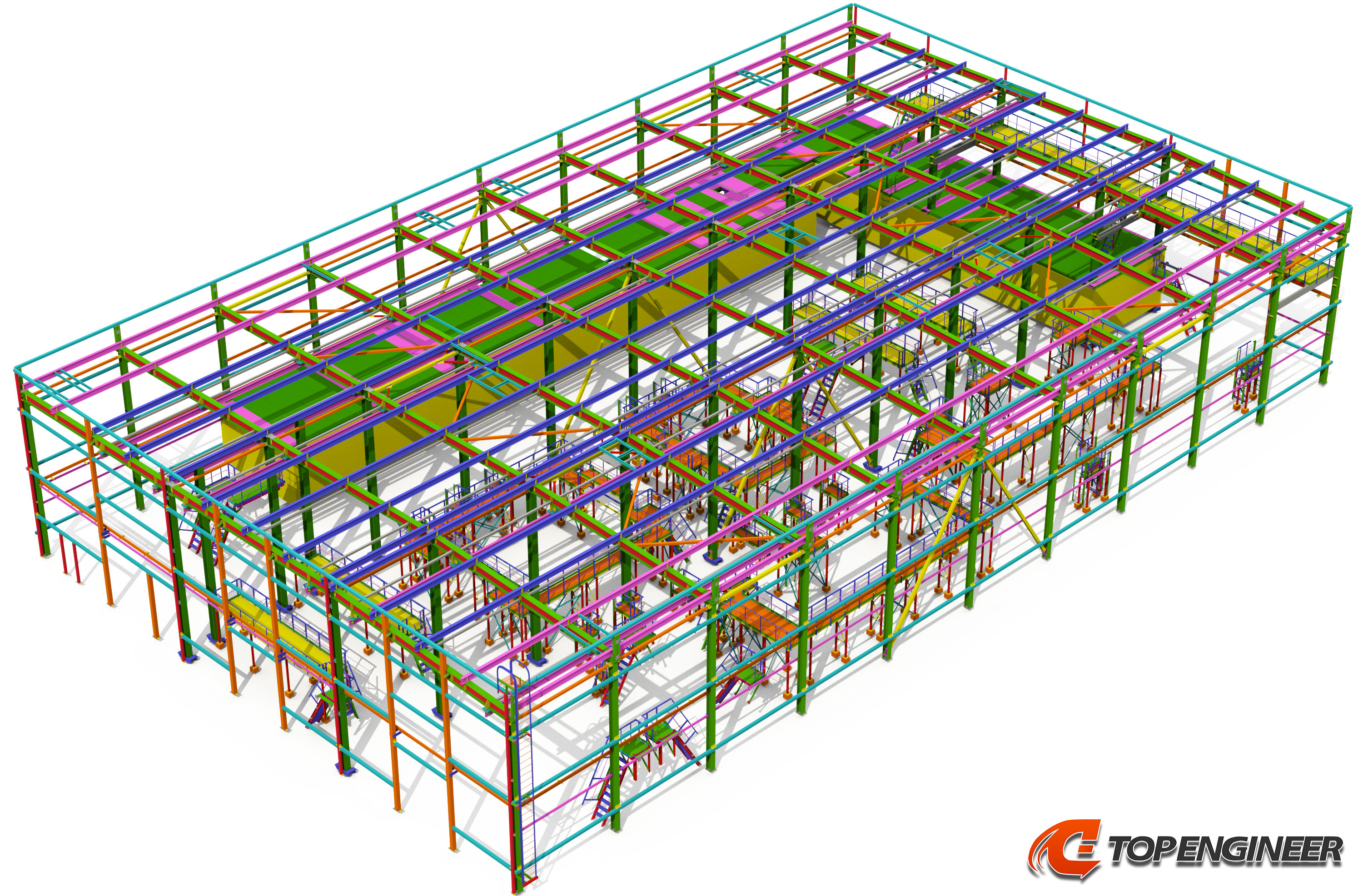 Steel detailing in Tekla Structures for the sewage plant building
