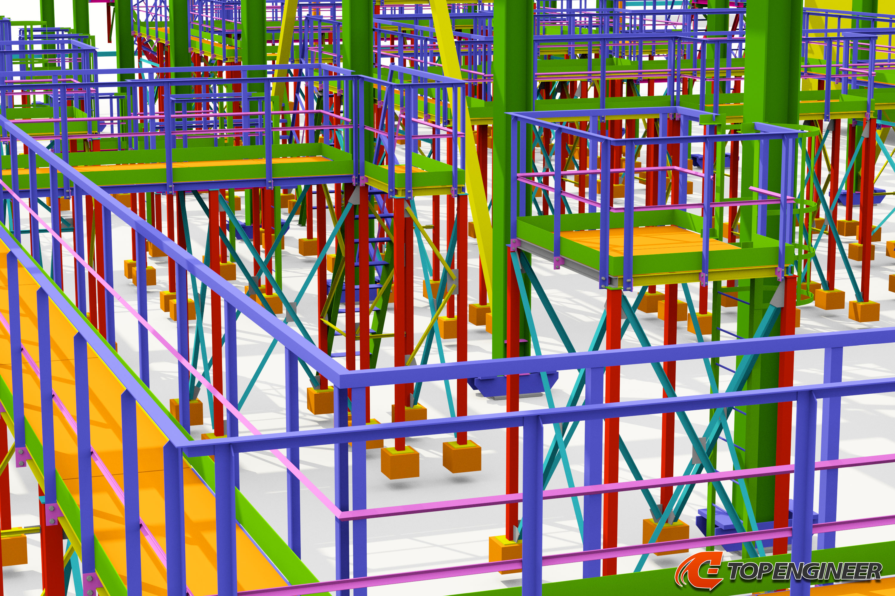 Steel detailing in Tekla Structures for the sewage plant building