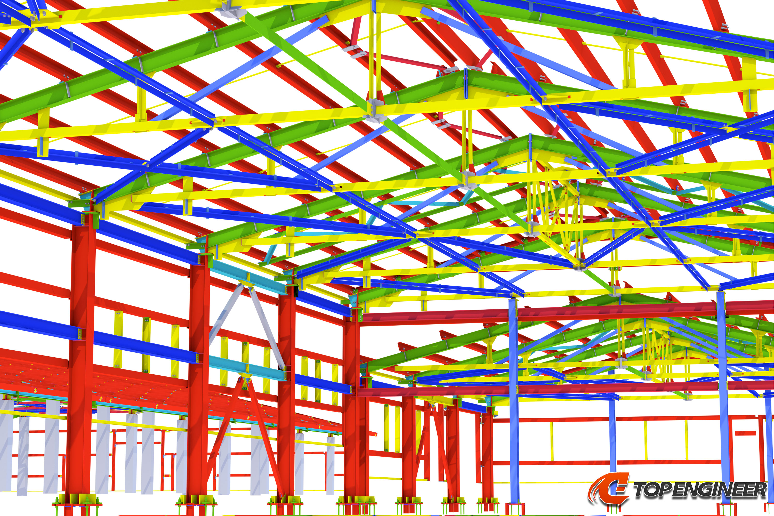 Structural drawings for warehouse in Tekla Structures