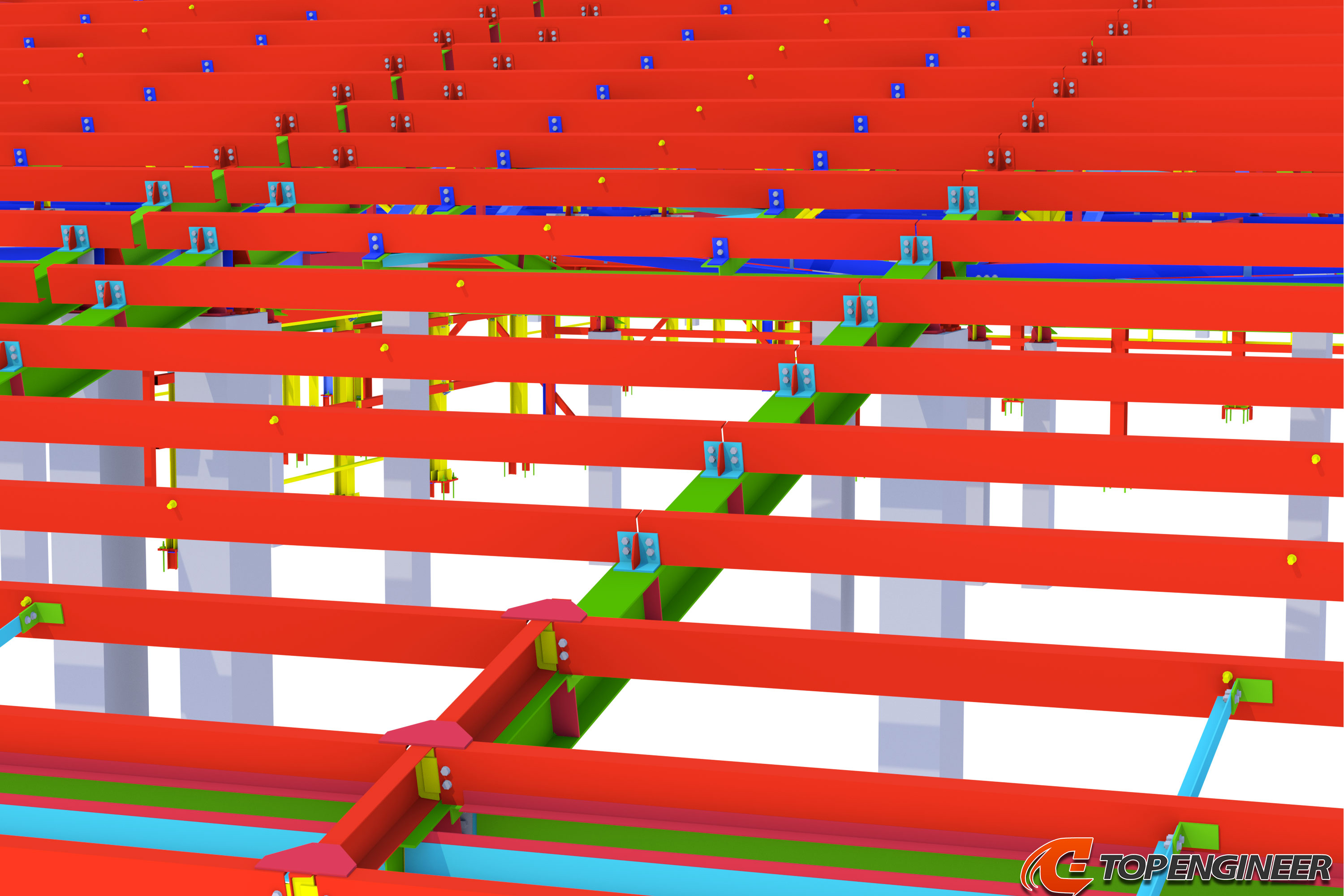 Structural drawings for warehouse in Tekla Structures